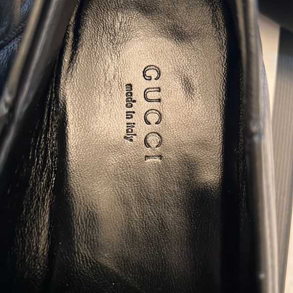 AGNELLO PLONGE AUTHENTIC USED BLACK LEATHER GUCCI LOAFERS WOMEN SIZE 36 1/2. - Picture 4 of 9